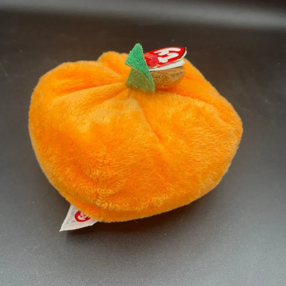 Ty Pluffies Spook The Pumpkin Halloween Plush Stuffed Animal 2004 w/ Hang Tags